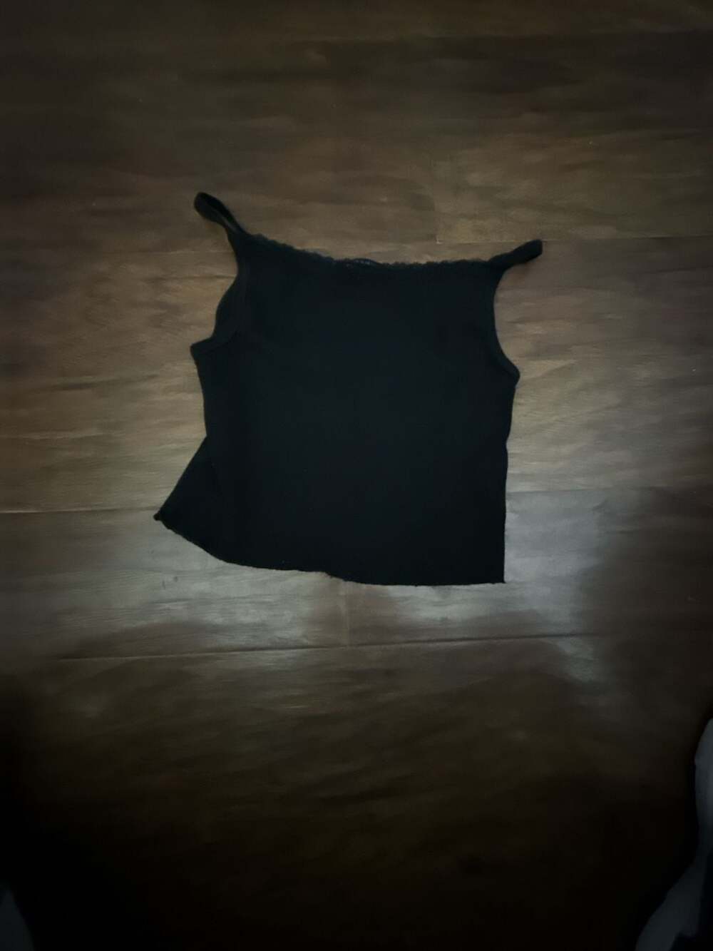Brandy Melville Black Lace Trim Tank Top